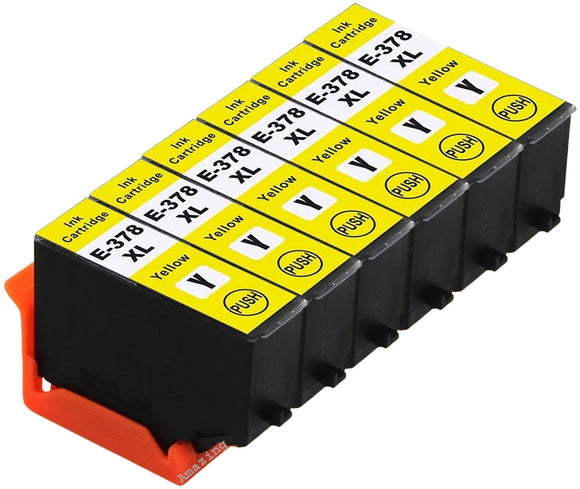 6 Compatible Yellow Ink Cartridge, For Epson 378XL, T3794, NON-OEM