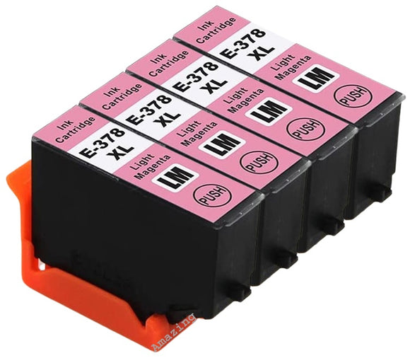 4 Compatible Light Magenta Ink Cartridge, For Epson 378XL, T3796, NON-OEM