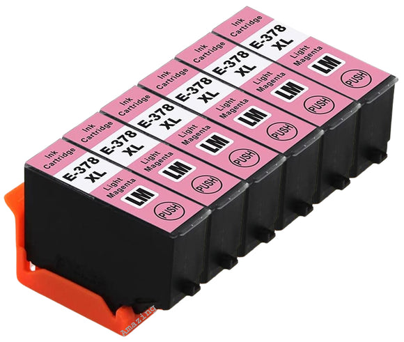 6 Compatible Light Magenta Ink Cartridge, For Epson 378XL, T3796, NON-OEM