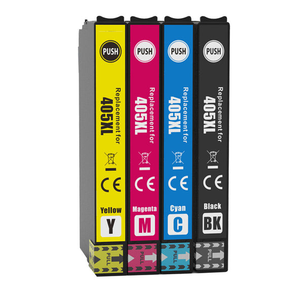4 Compatible Ink Cartridges, Replaces For Epson 405XL, T05H6, NON-OEM