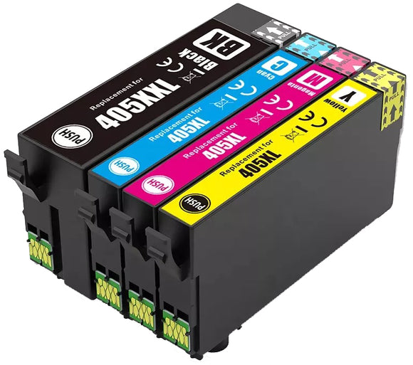 4 Compatible Ink Cartridges, Replaces For Epson 405XL, 405XXL, NON-OEM