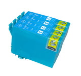 4 Compatible High Capacity Cyan Ink Cartridges, For Epson 502XL, T02W2, NON-OEM