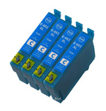 4 Compatible Cyan Ink Cartridges, Replaces For Epson 603XL, T03A2, NON-OEM