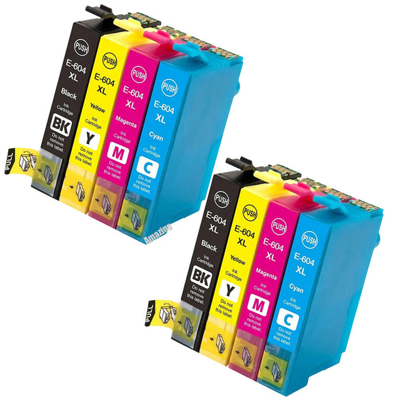 8 Compatible Ink Cartridges, Use For Epson 604XL, T10H6, Non-OEM