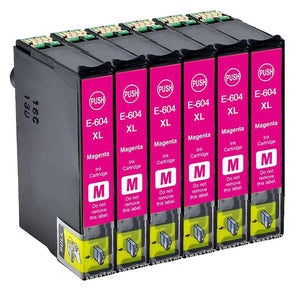 6 Compatible Magenta Ink Cartridge, Replaces For Epson 604XL, T10H3, NON-OEM