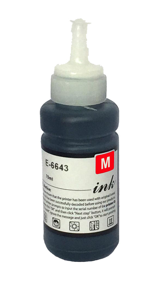 1 Magenta ink Bottle cartridge, Replaces For EcoTank 664, T6643, NONOEM