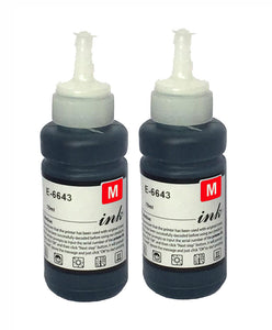 2 Compatible Magenta ink Bottle Replaces For EcoTank 664, T6643, NONOEM