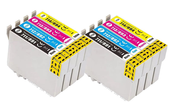 8 Compatible Multipack Ink Cartridges, Replaces For Epson T0715, T0895, NON-OEM