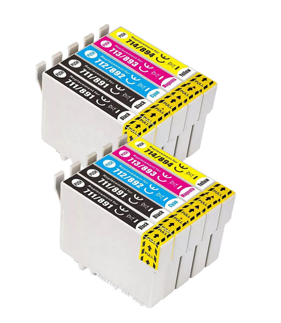 10 Compatible Multipack Ink Cartridges, Replaces For Epson T0715 T0895, NON-OEM