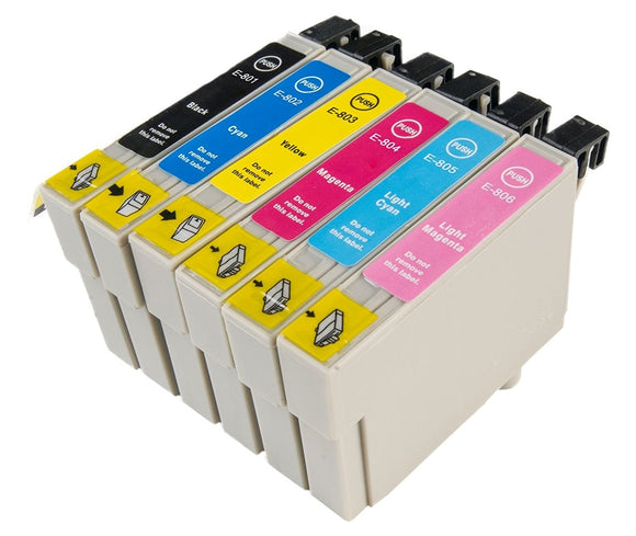 Compatible 6 Colours Multipack Ink Cartridges, Replaces For Epson T0807 NON-OEM