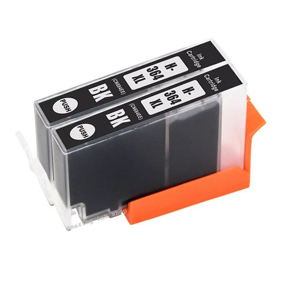 2 Compatible High Capacity Black Ink Cartridge, For HP 364XL, CN684EE NON-OEM