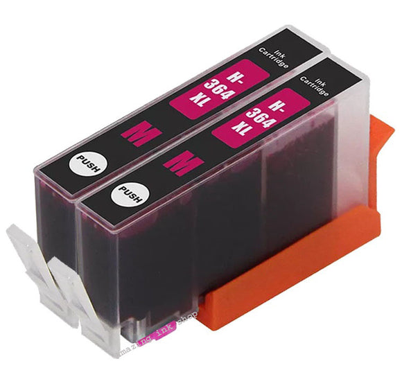 2 Compatible Magenta Ink Cartridges, Replaces For HP 364XL, CB324EE, NON-OEM