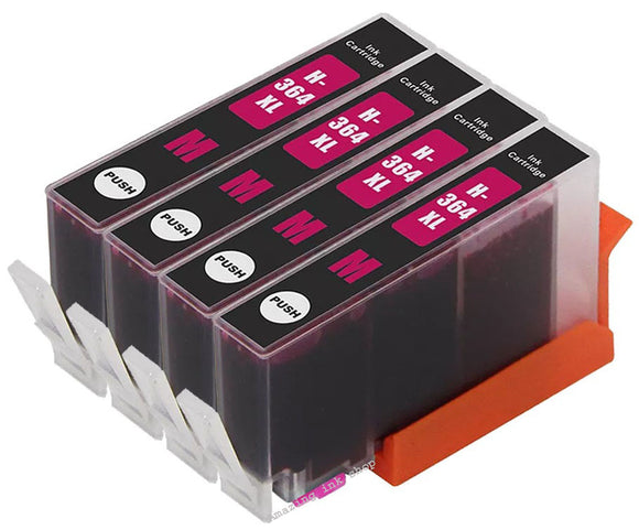 4 Compatible Magenta Ink Cartridges, Replaces For HP 364XL, CB324E NON-OEM