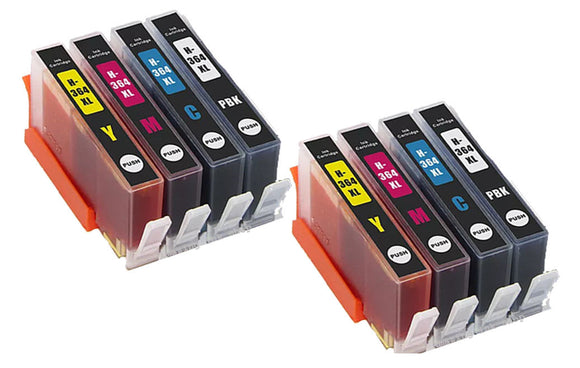 8 Compatible Ink Cartridges Replaces For HP 364XL, N9J74, N9J74AE NON-OEM