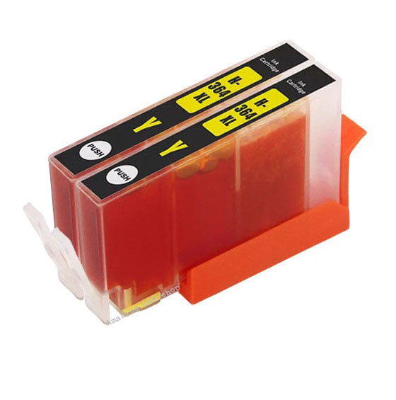 2 Compatible Yellow Ink Cartridge, Replaces For HP 364XL, CB325EE, NON-OEM