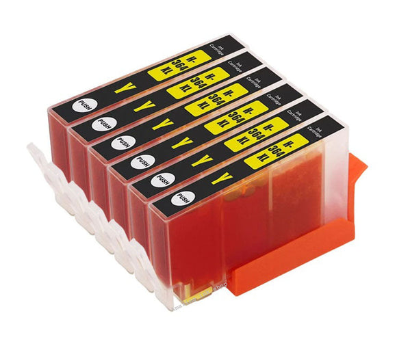 6 Compatible Yellow Ink Cartridge, Replaces For HP 364XL, CB325EE, NON-OEM