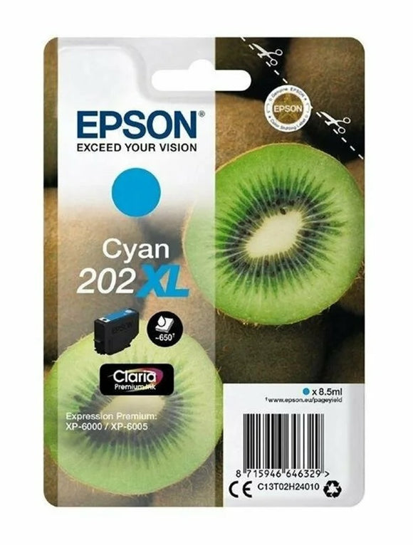 Genuine Epson 202XL, Kiwi Cyan Ink Cartridge, T02H2, C13T02H24010