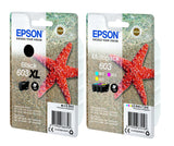 Genuine Epson 603XL, 603, C/M/Y, Starfish Multipack Ink Cartridges, C13T03A94010