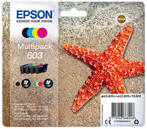 Genuine Epson 603, Starfish Multipack Ink Cartridge, T03U6, C13T03U64010