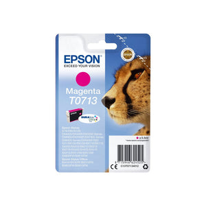 Genuine Epson T0713, Cheetah Magenta Ink Cartridge, TO712, C13T07134012