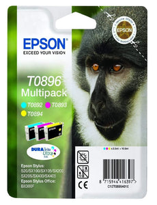 Genuine Epson T0896, Monkey Multipack Ink Cartridges, TO896