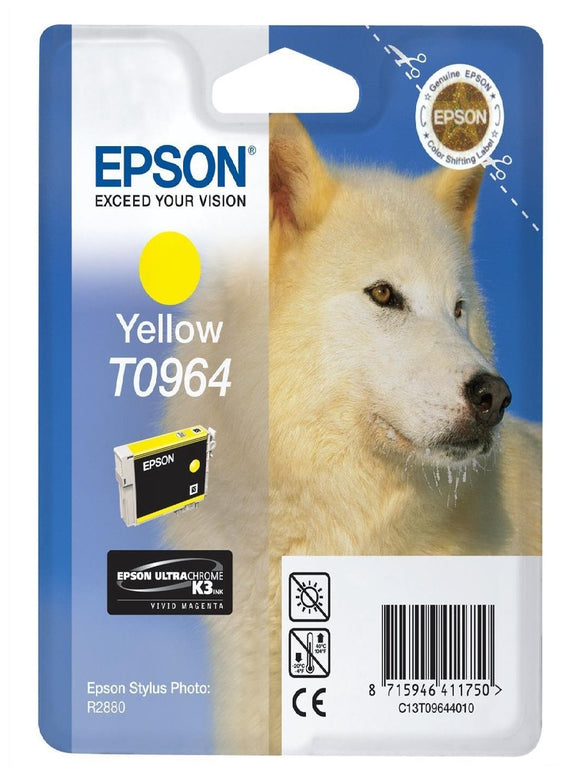 Genuine Epson T0964, Husky Yellow Ink Cartridge, T096440, C13T09644010