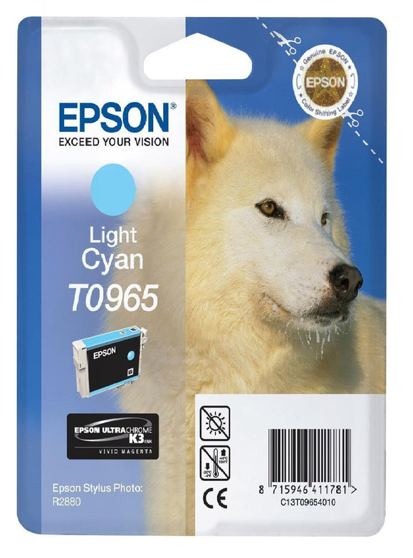 Genuine Epson T0965, Husky Light Cyan Ink Cartridge, T096540, C13T09654010