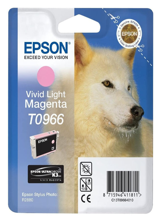 Genuine Epson T0966, Husky Light Magenta Ink Cartridge, T096640, C13T09664010