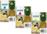 Genuine Epson 604XL, Pineapple 3-Colour Ink Cartridges, T10H5, (Vacuum Sealed)