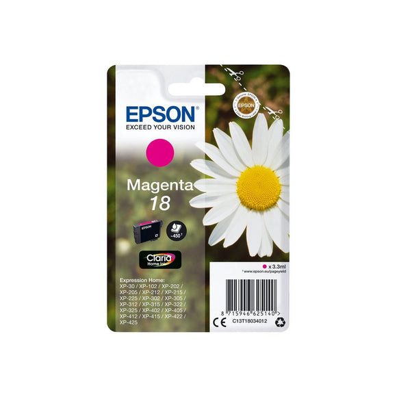 Genuine Epson 18, Daisy Claria Home Magenta Ink Cartridge, T1803