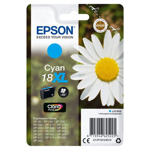 Genuine Epson 18XL, Daisy Cyan Ink Cartridge, T1812, C13T18124012