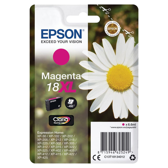 Genuine Epson 18XL, Daisy Claria Home Magenta Ink Cartridge, T1813, T181340