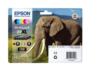 Genuine Epson 24XL, Multipack Elephant Ink Cartridges, T2438