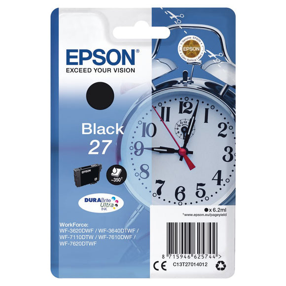 Genuine Epson 27, Alarm Clock Black Ink Cartridge, T2701, T270140