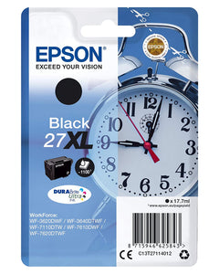 Genuine Epson 27XL T2711 Alarm Clock Black Ink Cartridges, T271140