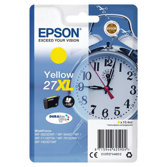 Genuine Epson 27XL T2714 Alarm Clock Yellow Ink Cartridges T271440