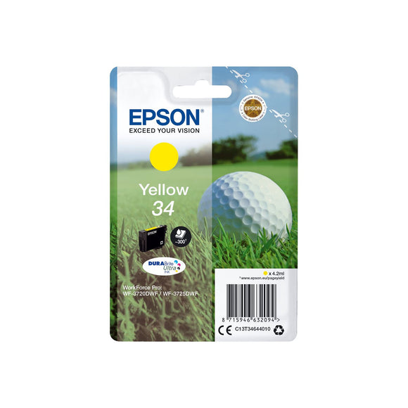 Genuine Epson 34, Golf Ball Yellow Ink jet Printer Cartridge, T3464, C13T34644012