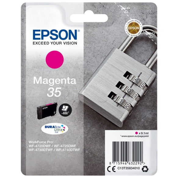 Genuine Epson 35, Padlock Magenta Ink Cartridge, T3583