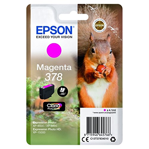 Genuine Epson 378, Magenta Ink Cartridges, T3783, C13T37834010