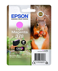 Genuine Epson 378, Squirrel Light Magenta Ink Cartridge, T3786, C13T37864010