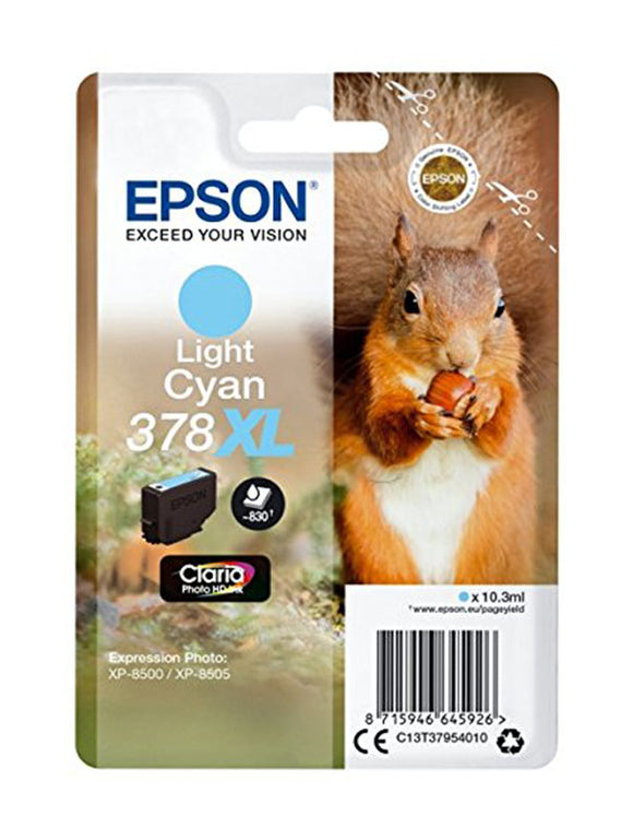 Genuine Epson 378XL, Squirrel Claria Light Cyan Ink Cartridge, T3795, C13T37954010
