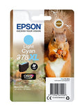 Genuine Epson 378XL, Squirrel Claria Light Cyan Ink Cartridge, T3795, (vacuum-sealed)