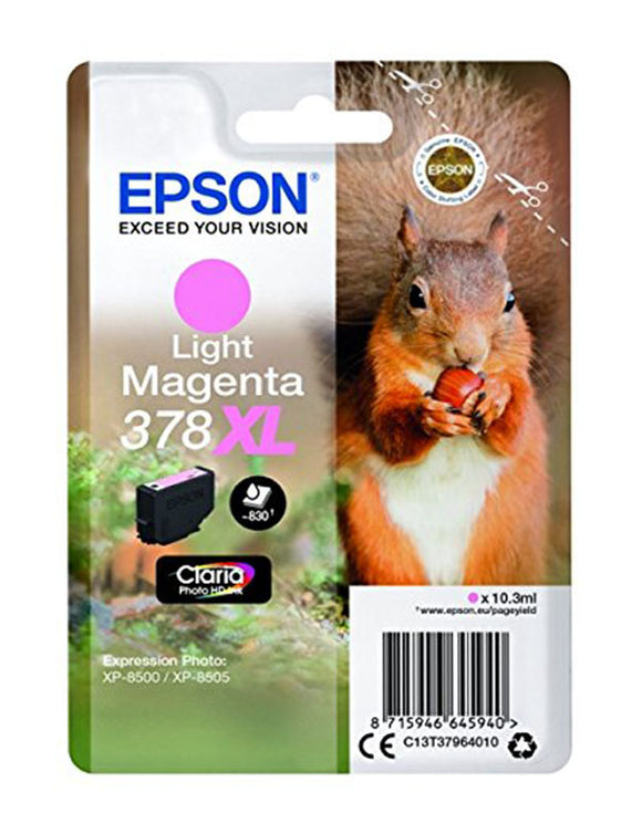 Genuine Epson 378XL, Squirrel Light Magenta Ink Cartridge T3796, C13T37964010