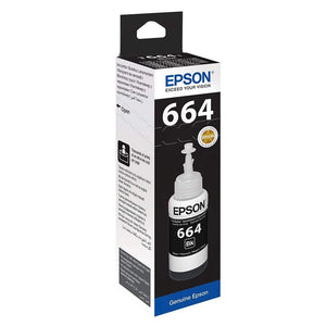 Genuine Epson 664, Black Ecotank Ink Bottle, T664,1 T664140, C13T664140, 70ml