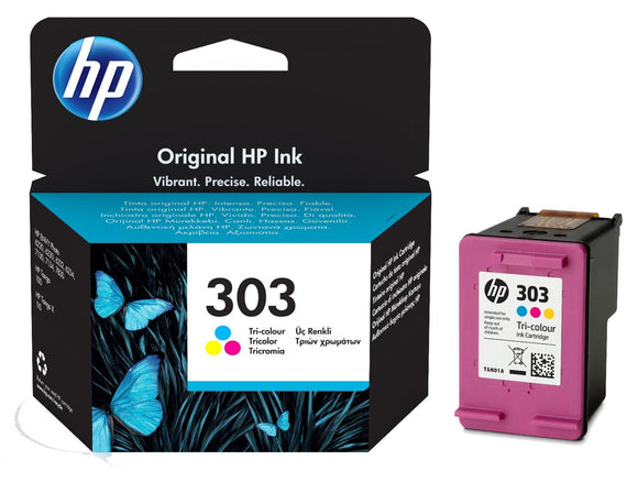 Genuine HP 303, Tri-Colour Ink Cartridge, T6N01, T6N01AE