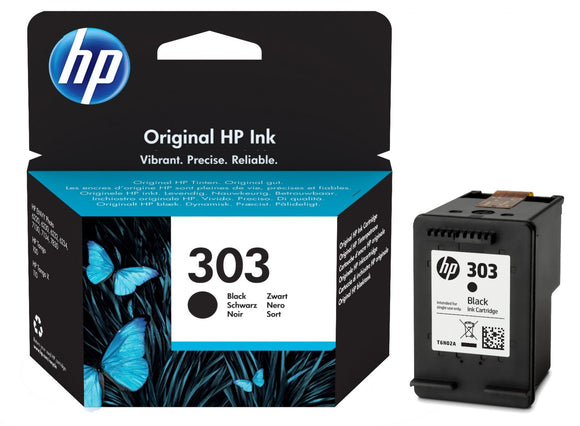 Genuine HP 303, Black Ink Cartridge, T6N02, T6N02AE