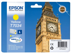 Genuine Epson T7034 L Big Ben Yellow Ink Cartridge, C13T70344010