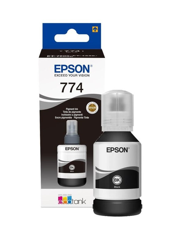 Genuine Epson 774, Black DuraBrite EcoTank Ink Bottle Cartridge, T7441, C13T744140